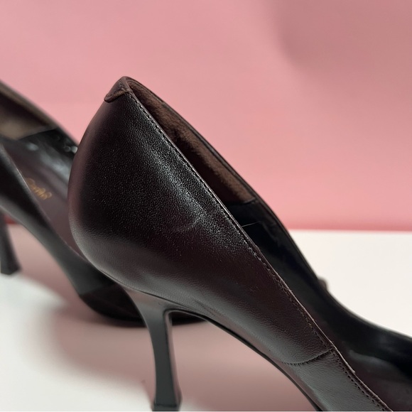 Vintage y2k 2000s brown pinstripe pointed toe heels - Picture 5 of 11